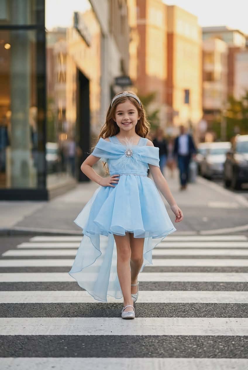 Blue Princess Dress-Elegant Tulle Party Dress